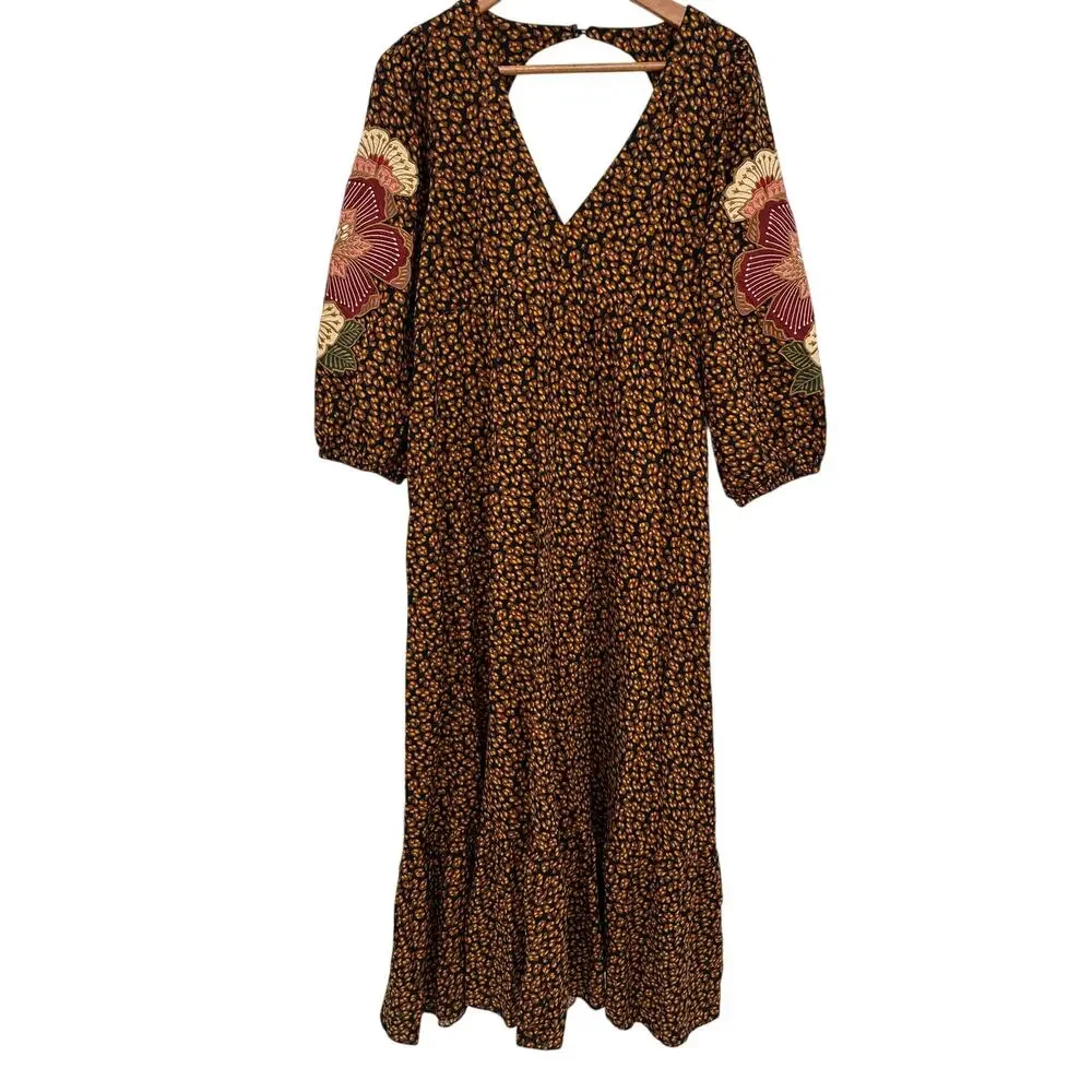 Farm Rio Anthropologie Embroidered Maxi Dress  // S - Picture 3 of 16